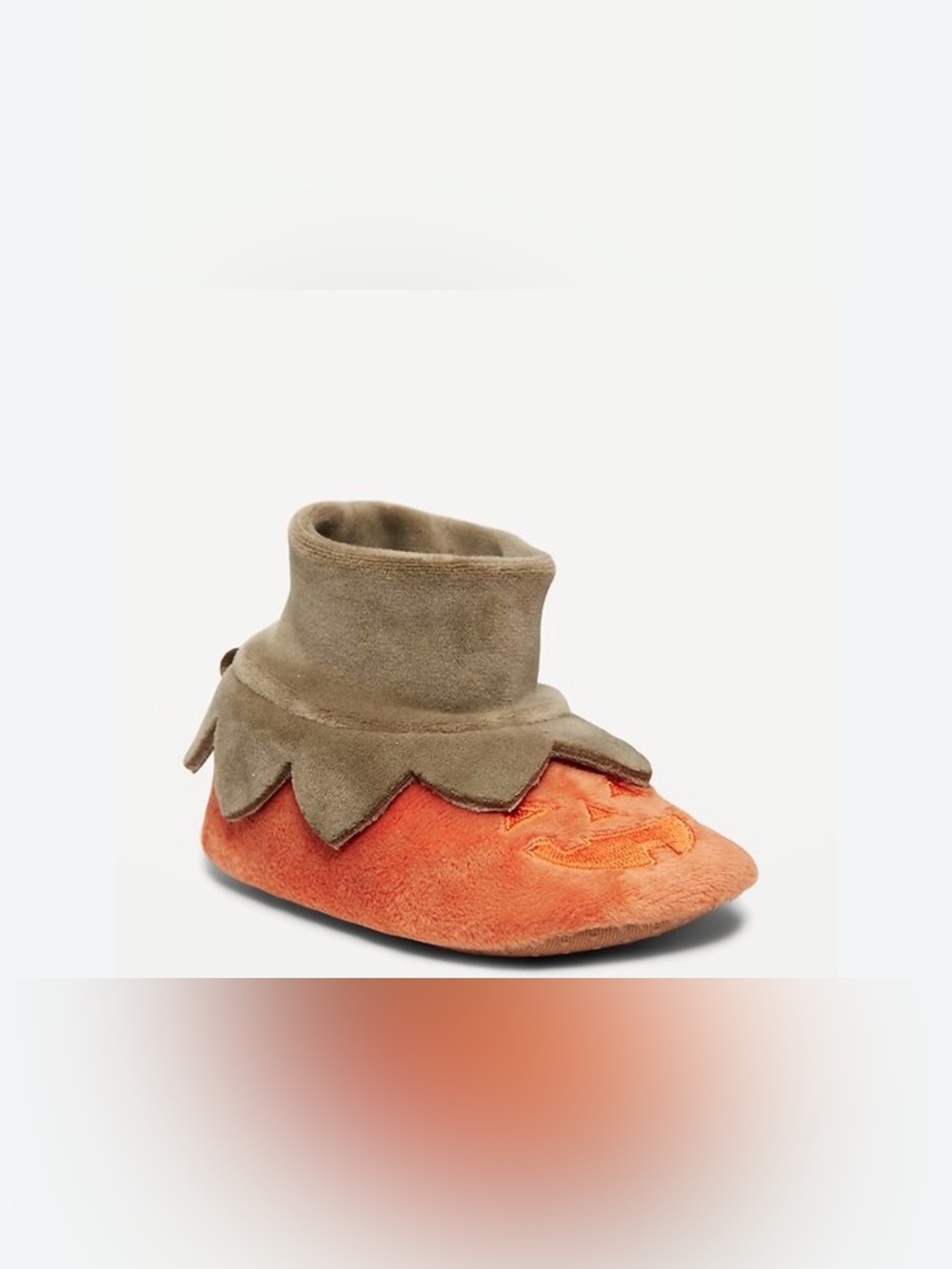 Old Navy Faux Fur Pumpkin Slippers For Baby NWT 12-18 Mo Halloween JackOLantern
